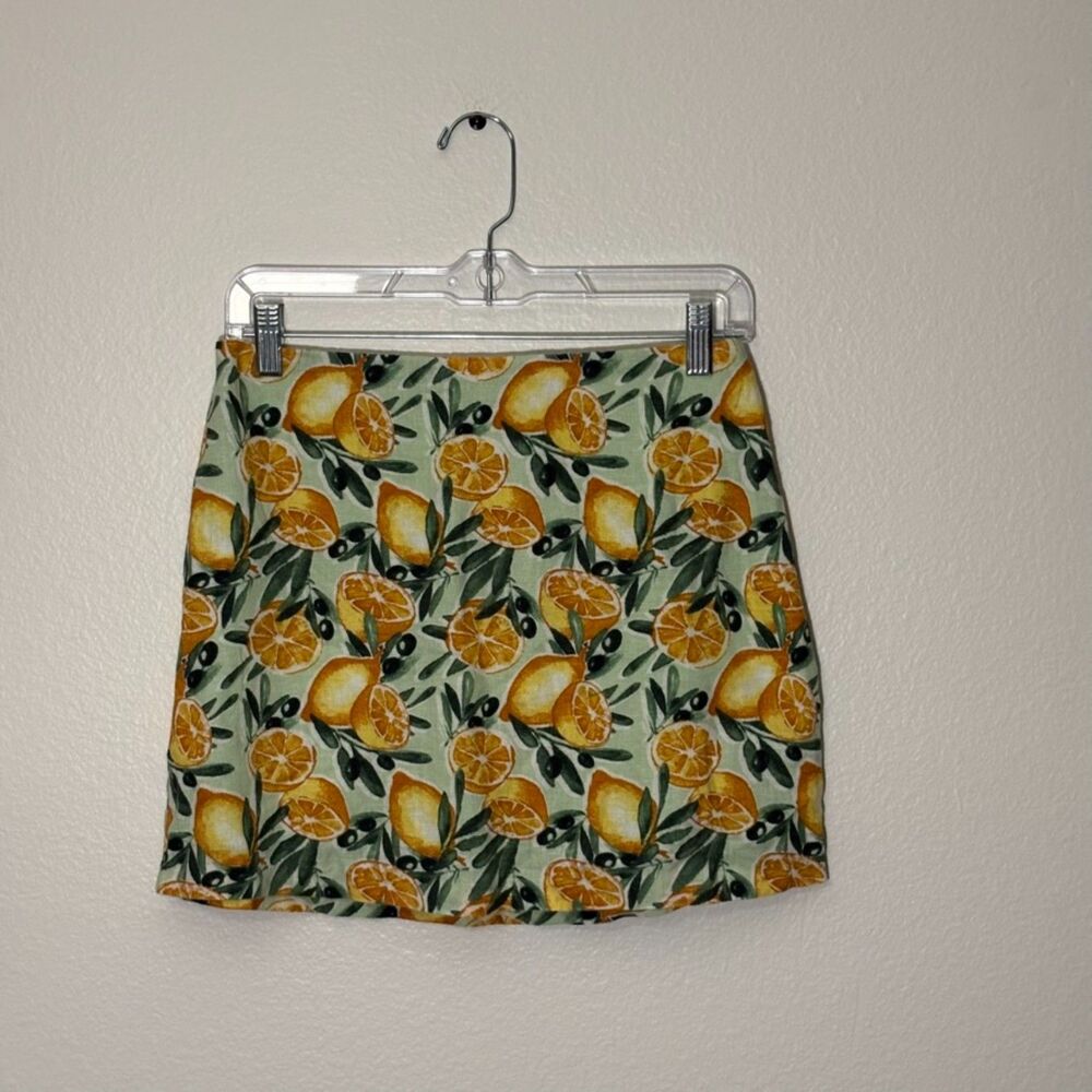 Abercrombie & Fitch Linen Blend Lemon Shorted Skirt NWT Small